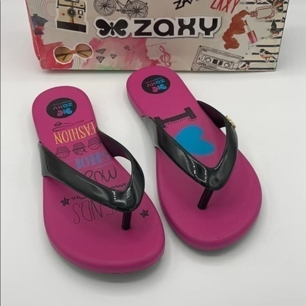 ZAXY Black & Pink intense flip flops